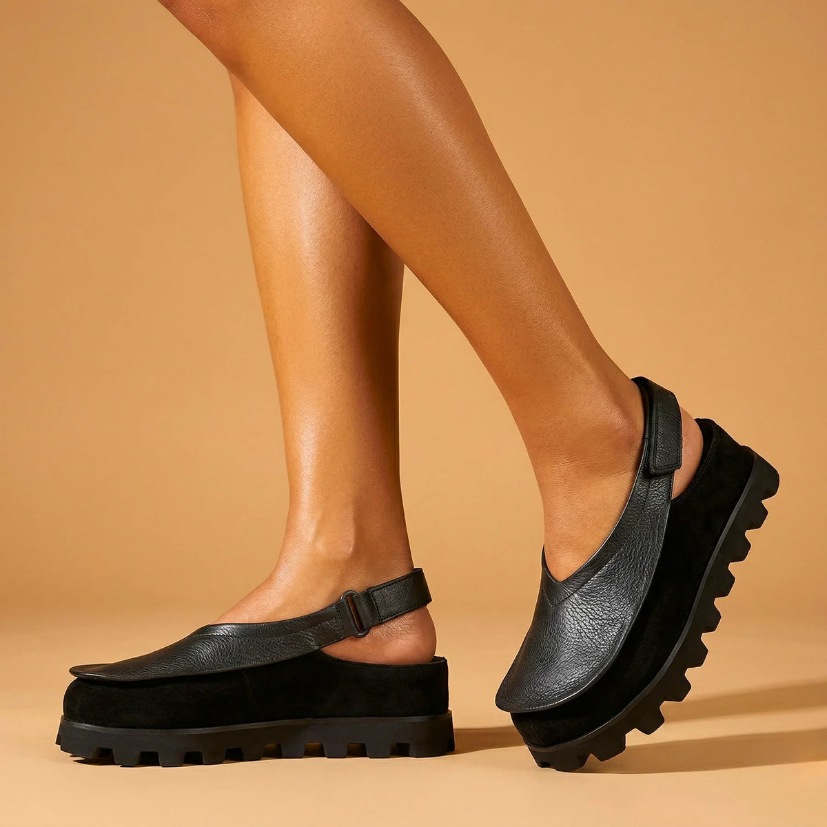 Strapelle – Ballerines à bride en cuir rembourrées