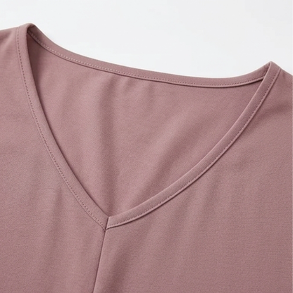 Veluna – Twist-Knot V-Neck Top for Effortless Everyday Style
