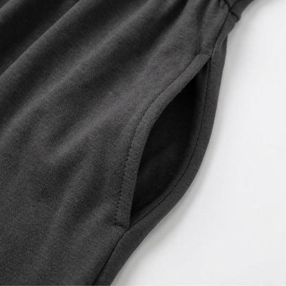 Veluna – Crossover V-Neck Midi Dress with Pockets