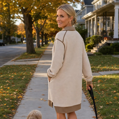 Zipfelt – Robe sweat demi-zip à finitions côtelées