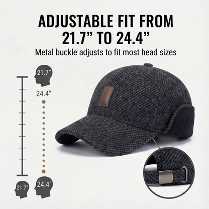 Coldguard - Fleece lined winter baseball cap with ear flaps