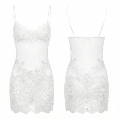 Velaire - Women's Sheer Embroidered Lace Slip Dress