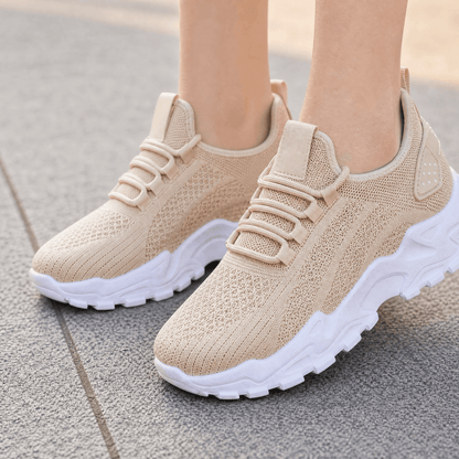 Aerloom – Women's Breathable Knit Sneakers for All Day Comfort Beige / 6