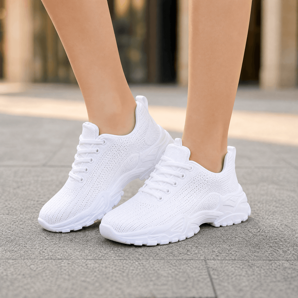 Aerloom – Women's Breathable Knit Sneakers for All Day Comfort White / 6