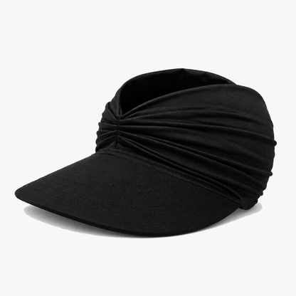 Solenza – Ruched UPF 50+ Sun Visor for Women, Packable Wide Brim