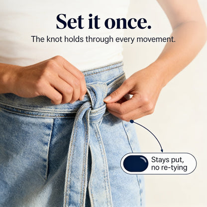 Tielane – Adjustable Tie-Waist Wrap Denim Midi Skirt