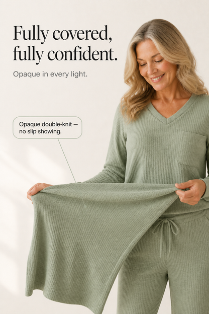 Wafflyn – Waffle-Knit-Look V-Neck Lounge Set
