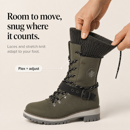 Frostelle – Knit-Shaft Wide-Foot Winter Boots