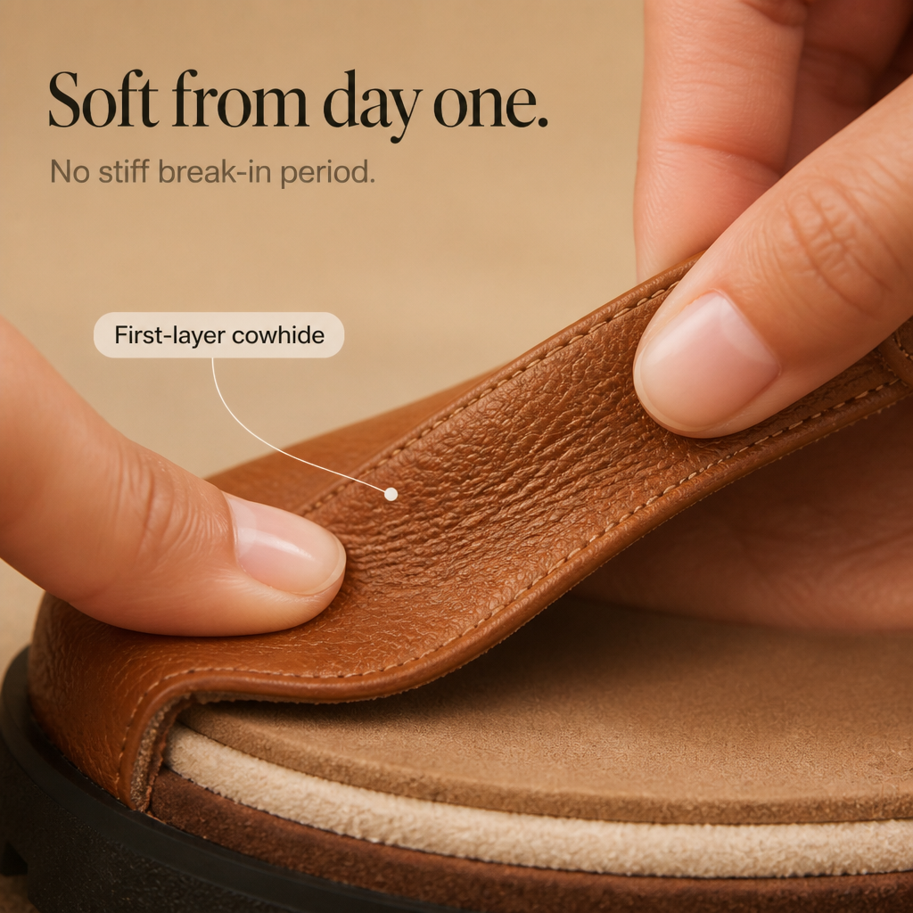 Strapelle – Ballerines à bride en cuir rembourrées