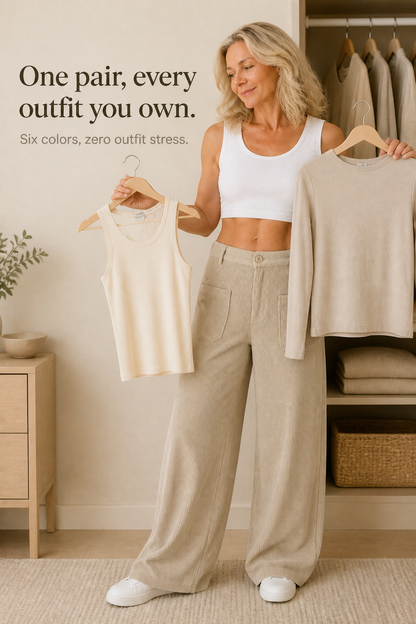 Easelane – Wide-Leg Relaxed Pocket Trousers
