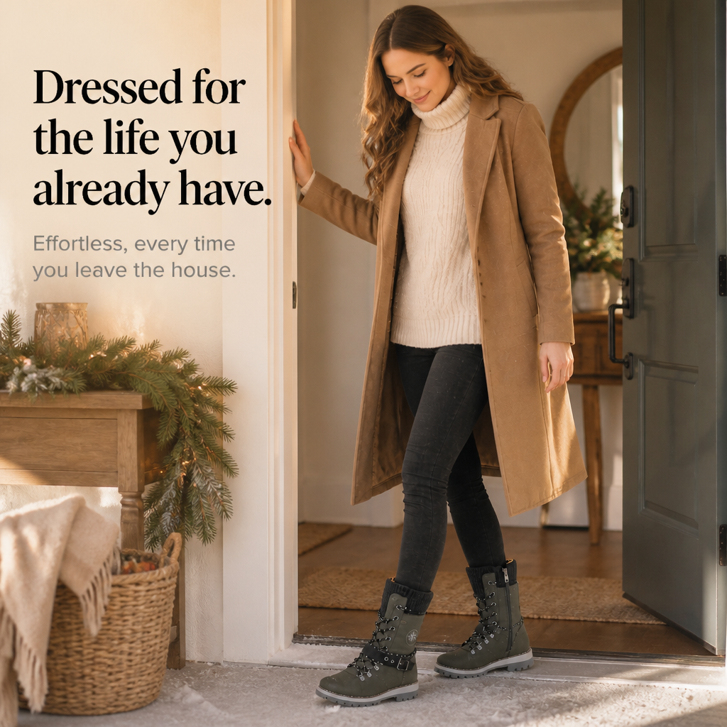 Frostelle – Knit-Shaft Wide-Foot Winter Boots