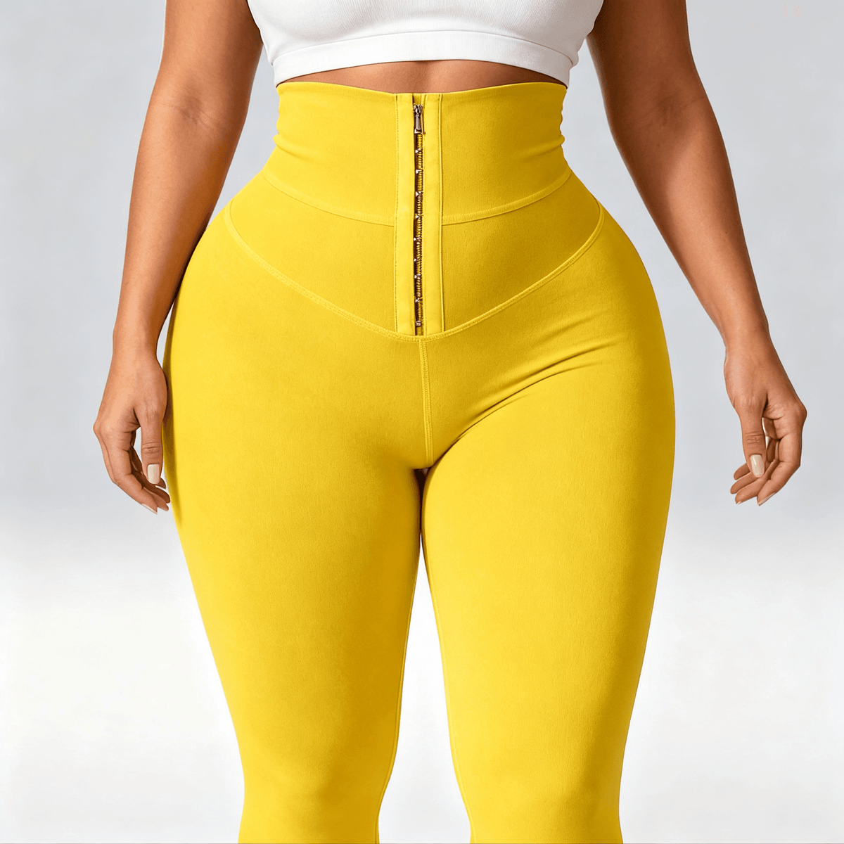 Cinchley – Women's High-Waist Corset Leggings Yellow / S