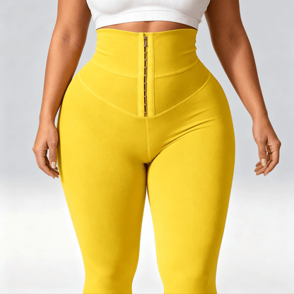 Cinchley – Women's High-Waist Corset Leggings Yellow / S