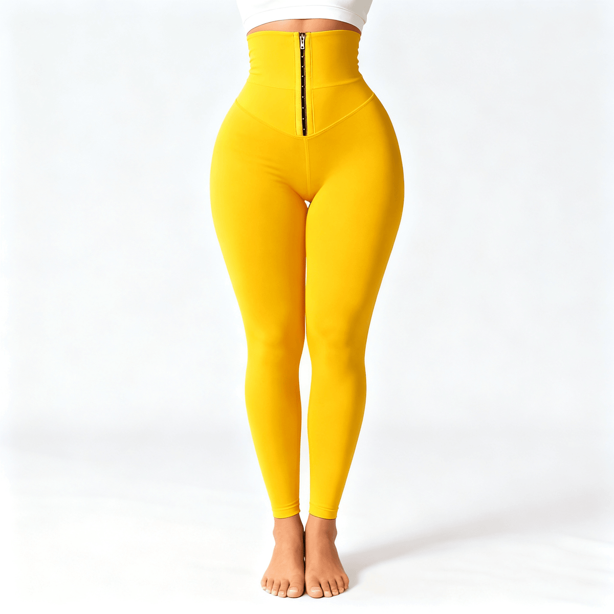 Cinchley – Women's High-Waist Corset Leggings Yellow
