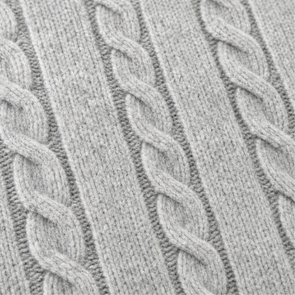 Cablette – Strikket cardigan med hætte og snoninger