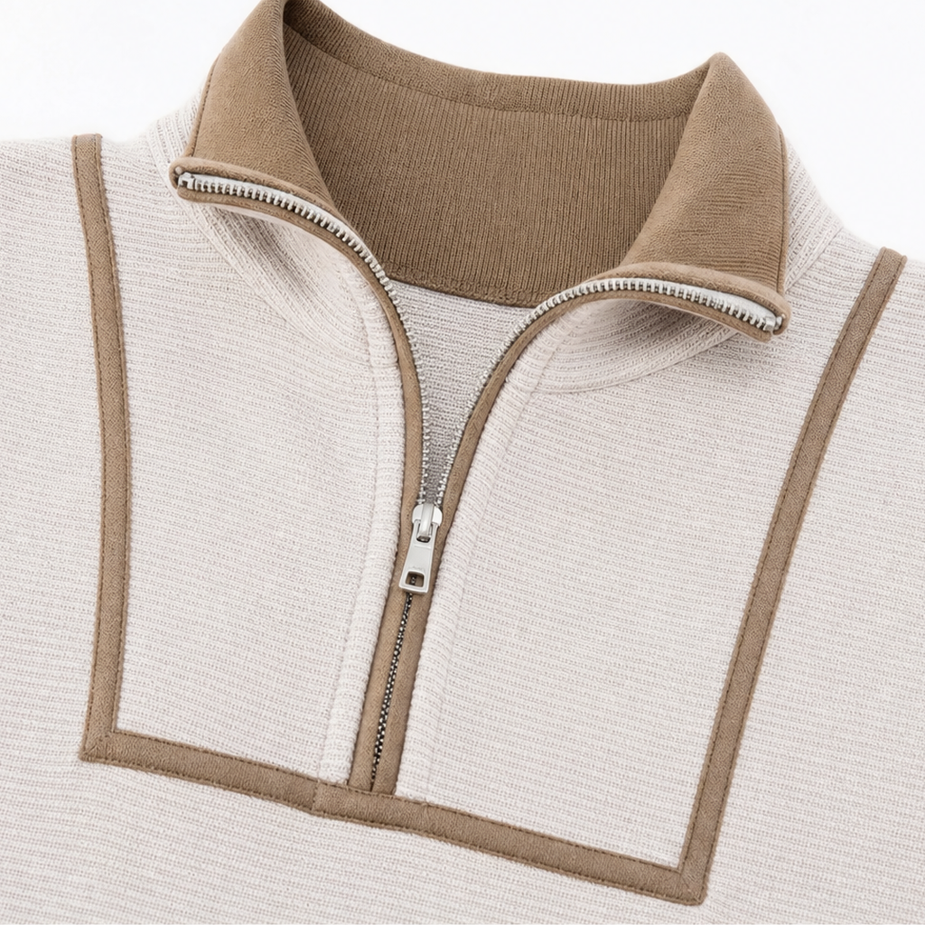 Zipfelt – Robe sweat demi-zip à finitions côtelées