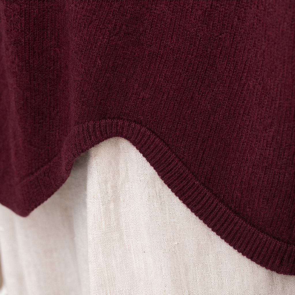 Keyhola – Teardrop Cutout Lantern Sleeve Knit Top