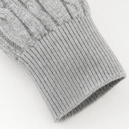Cablette – Strikket cardigan med hætte og snoninger