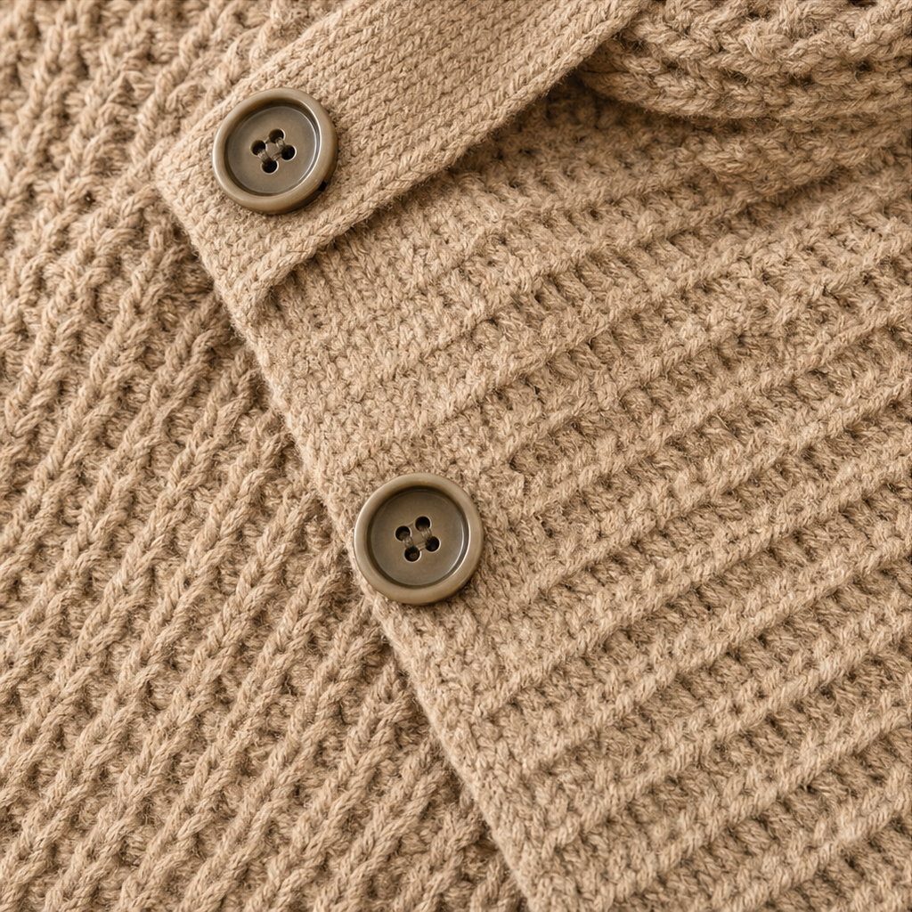 Snugella – Asymmetrischer Wasserfallpulli mit Seitenknöpfen
