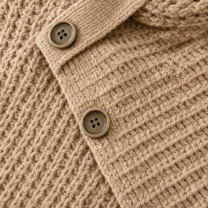 Snugella – Asymmetrischer Wasserfallpulli mit Seitenknöpfen