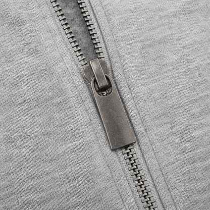 Wrapdrey – Mid-Length Zip-Up Hooded Cardigan