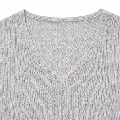 Elowyn – Soft V-Neck Knit Tunic Top for Women, Loose Drape