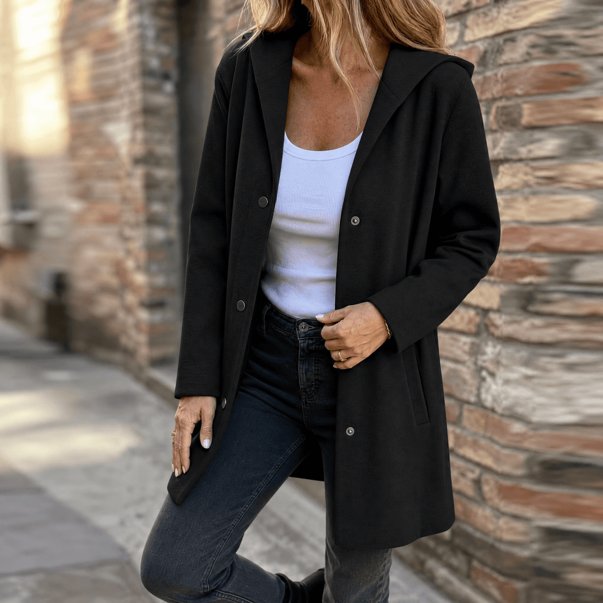 Covara – Everyday Women's Hooded Cardigan Black / S