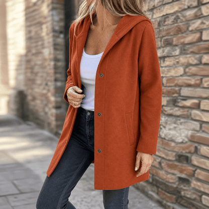 Covara – Everyday Women's Hooded Cardigan Rust / S