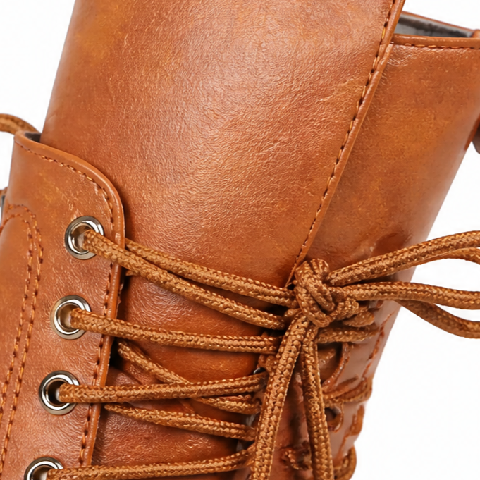 Lacerra – Adjustable Wrap-Lace Mid-Calf Combat Boots
