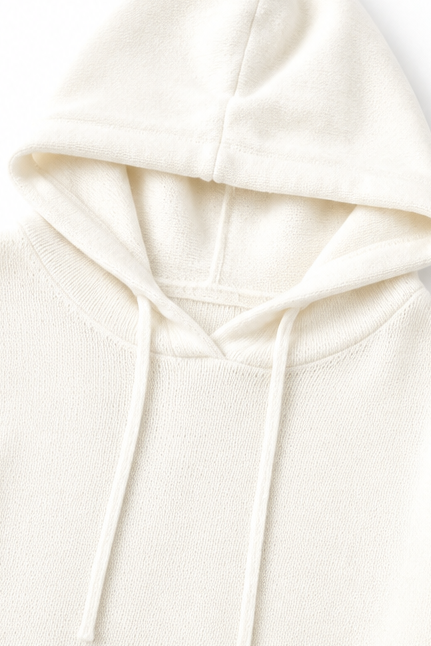 Hushlane – Oversized Drawstring Hooded Knit Sweater