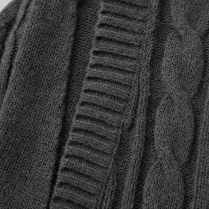Wrapetta – Hooded Longline Cable-Knit Cardigan
