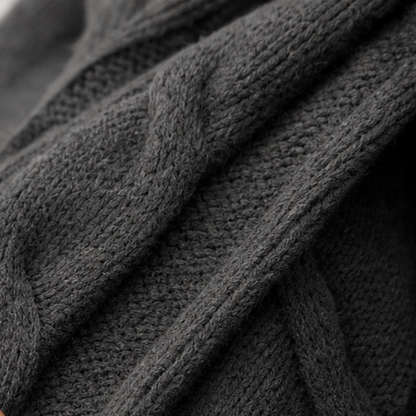 Wrapetta – Hooded Longline Cable-Knit Cardigan