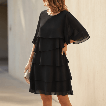Florelle – Women's Layered Ruffle Dress Black