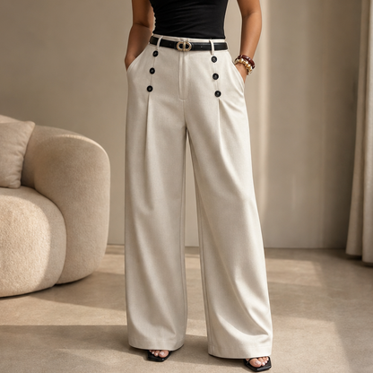 Bellora – Pantaloni palazzo a vita alta con pieghe