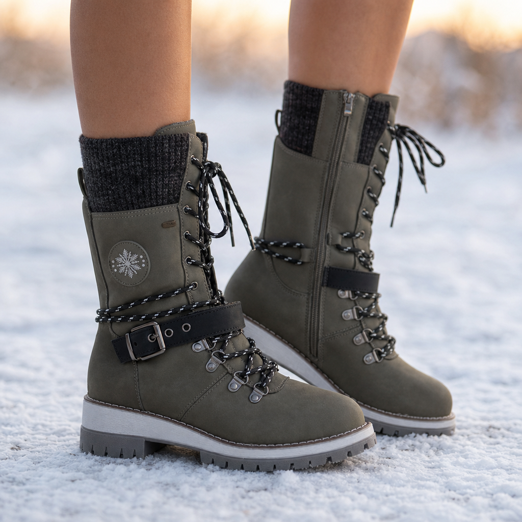 Frostelle – Knit-Shaft Wide-Foot Winter Boots