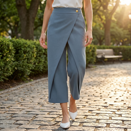 Wraplane – Wrap-Front Wide-Leg Pants