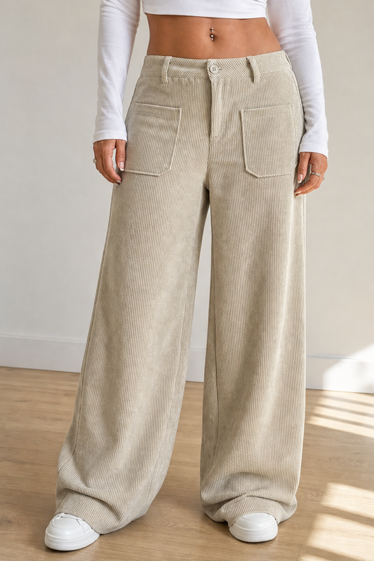 Easelane – Wide-Leg Relaxed Pocket Trousers