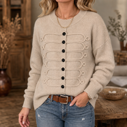 Braidenne – Jersey de punto con cordón trenzado y botones