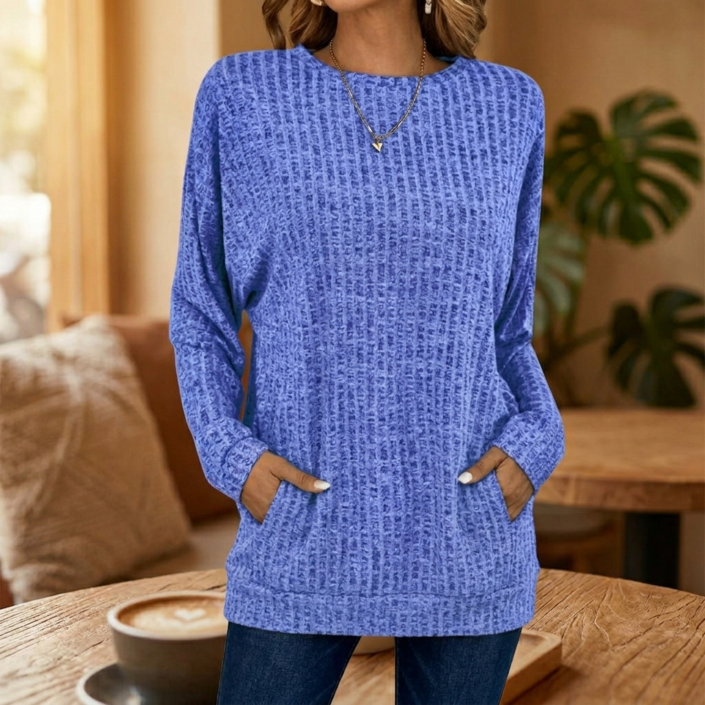 Wovelle – Waffle Knit Oversized Sweater