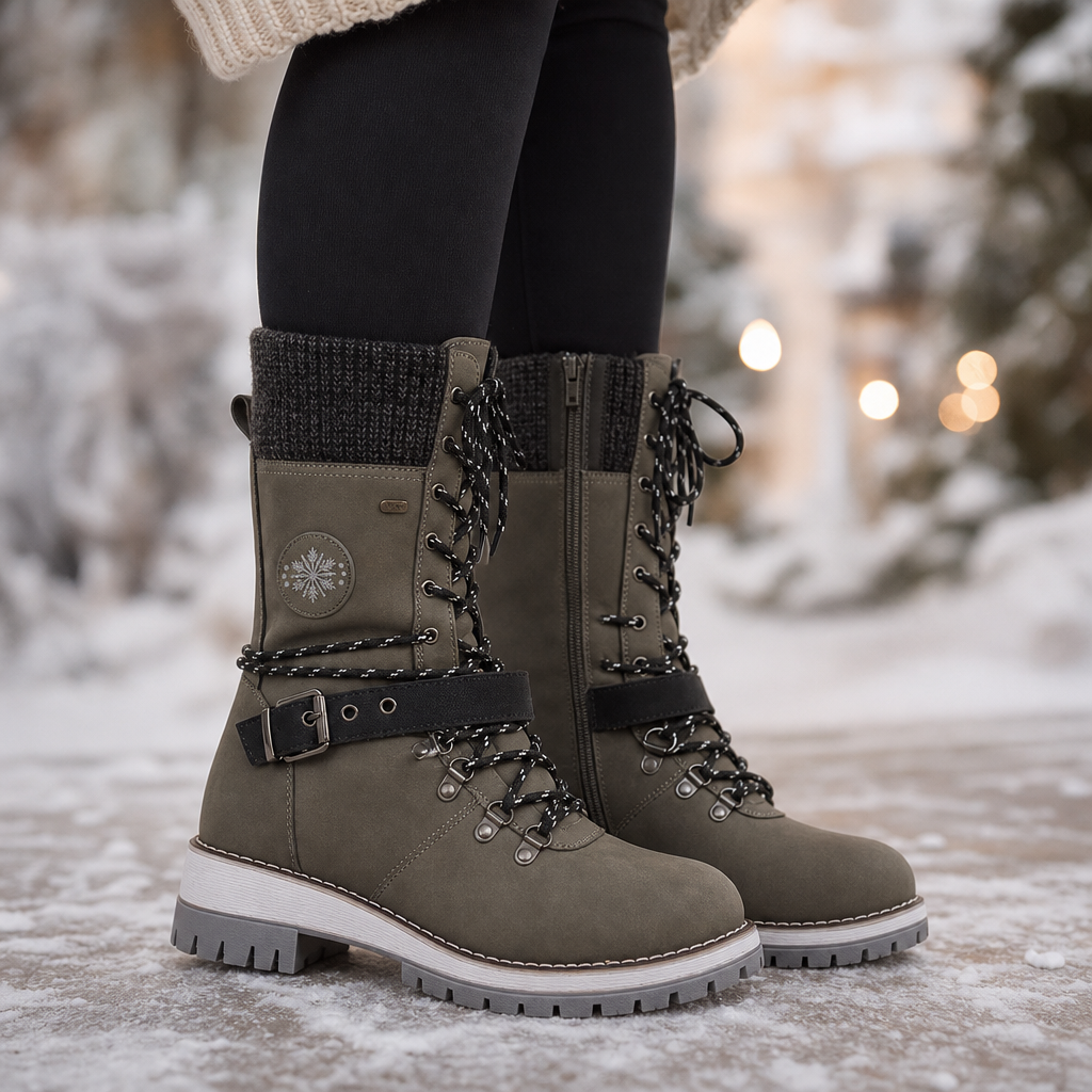 Frostelle – Knit-Shaft Wide-Foot Winter Boots