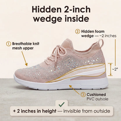 Stellara – Women’s Rhinestone Wedge Sneakers