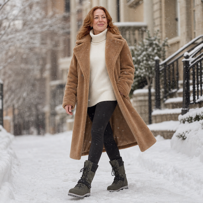 Frostelle – Knit-Shaft Wide-Foot Winter Boots