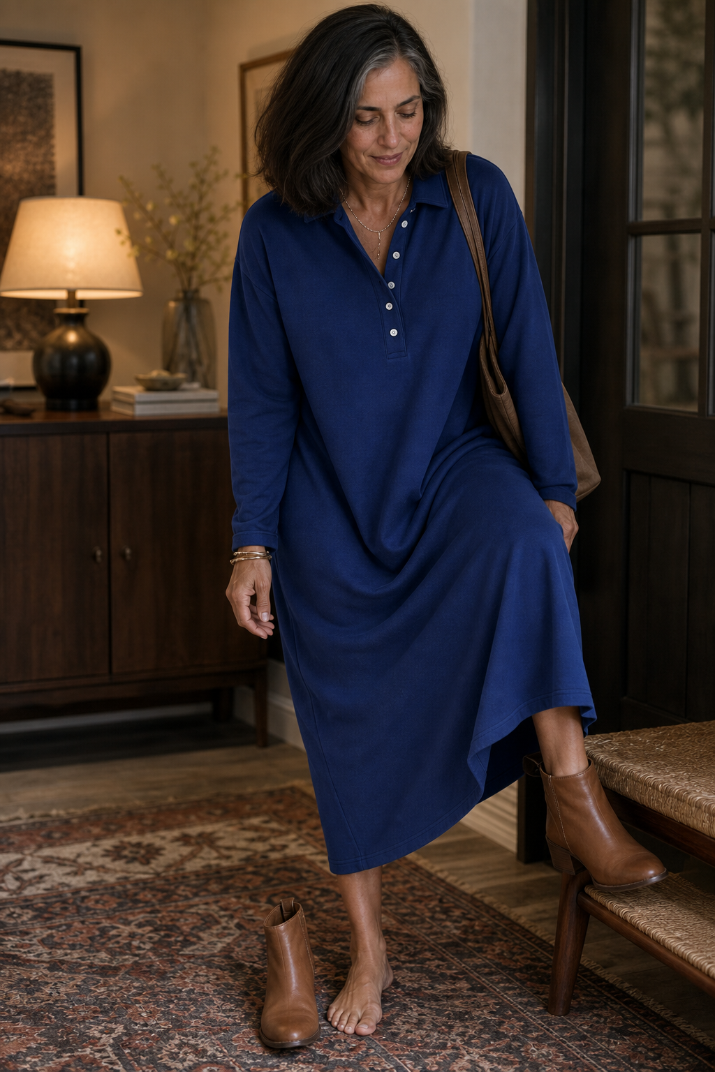 Ribelle – Ribbed Knit Long-Sleeve Sweatshirt Dress