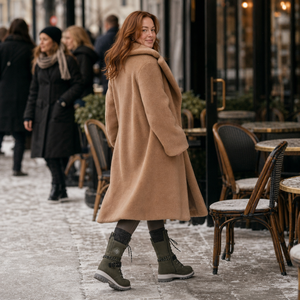 Frostelle – Knit-Shaft Wide-Foot Winter Boots