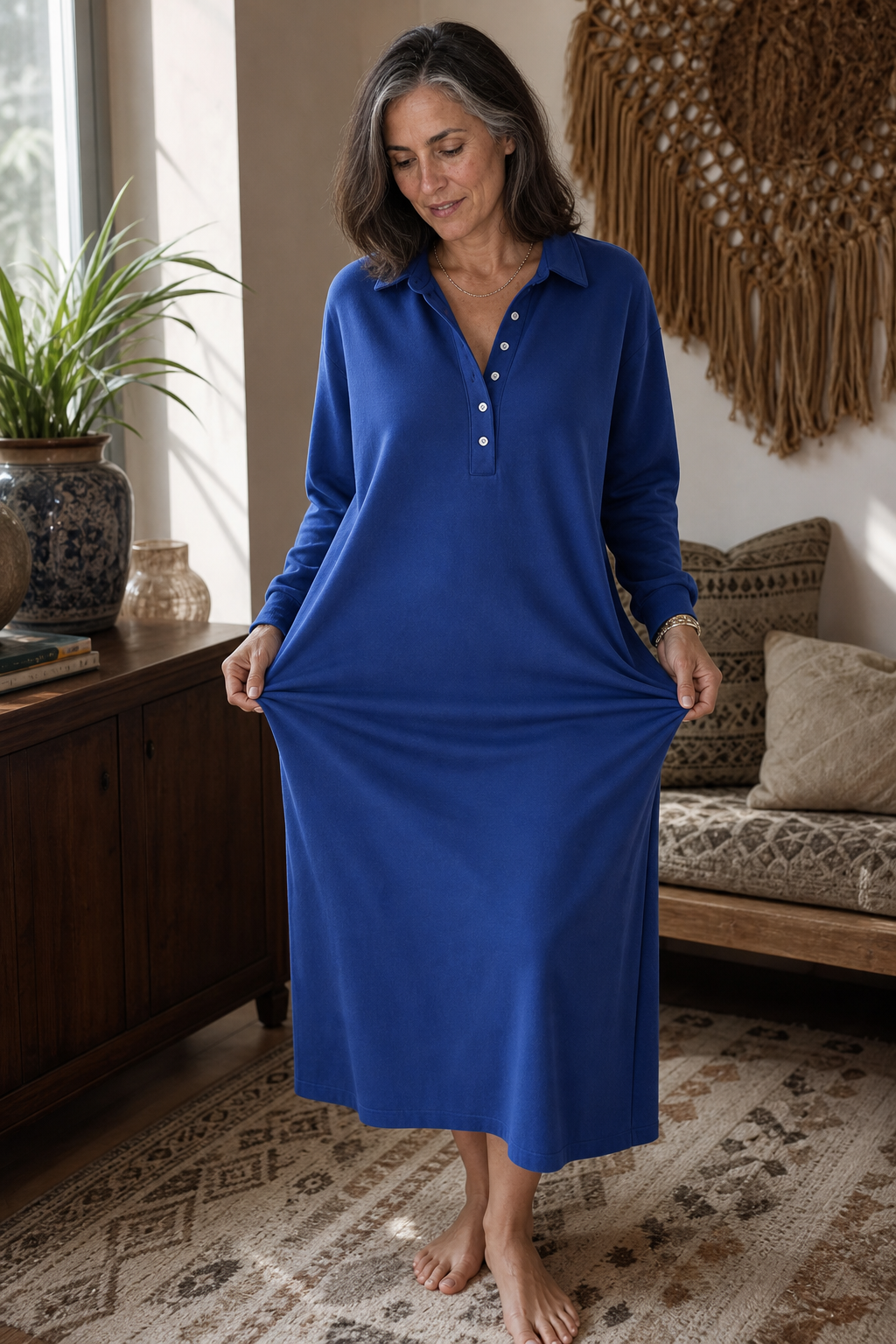 Ribelle – Ribbed Knit Long-Sleeve Sweatshirt Dress
