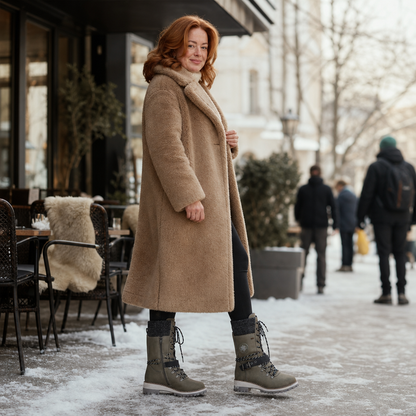 Frostelle – Knit-Shaft Wide-Foot Winter Boots