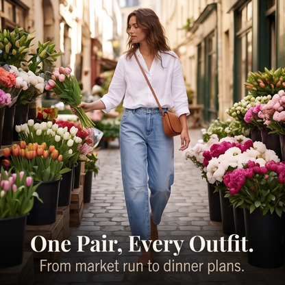 Lumière – Women's High-Waisted Cropped Barrel Jeans