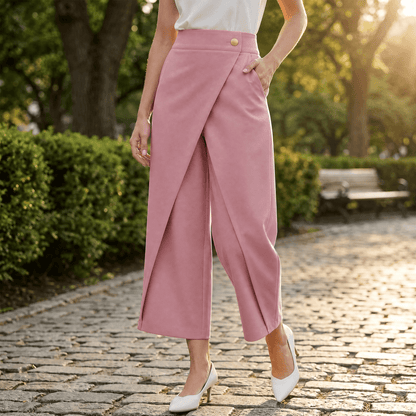 Wraplane – Wrap-Front Wide-Leg Pants