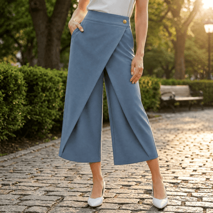 Wraplane – Wrap-Front Wide-Leg Pants