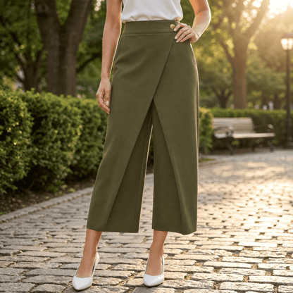 Wraplane – Wrap-Front Wide-Leg Pants